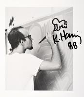 Keith Haring Signed Drawing on Exhibition Catalog - Sold for $4,375 on 02-08-2020 (Lot 338).jpg